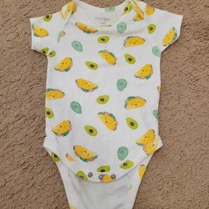 Playful Avocado and Taco Print Kids Bodysuit